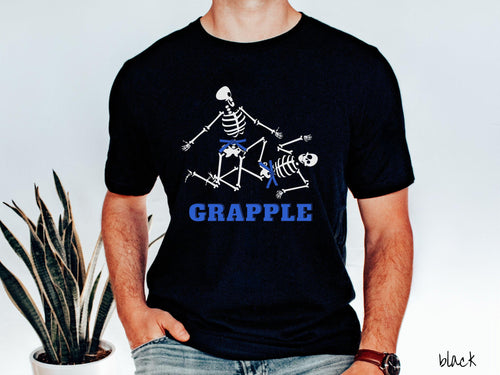 Blue Belt Skeleton Brazilian Jiu Jitsu Shirt, Gift for BJJ and MMA Lovers!