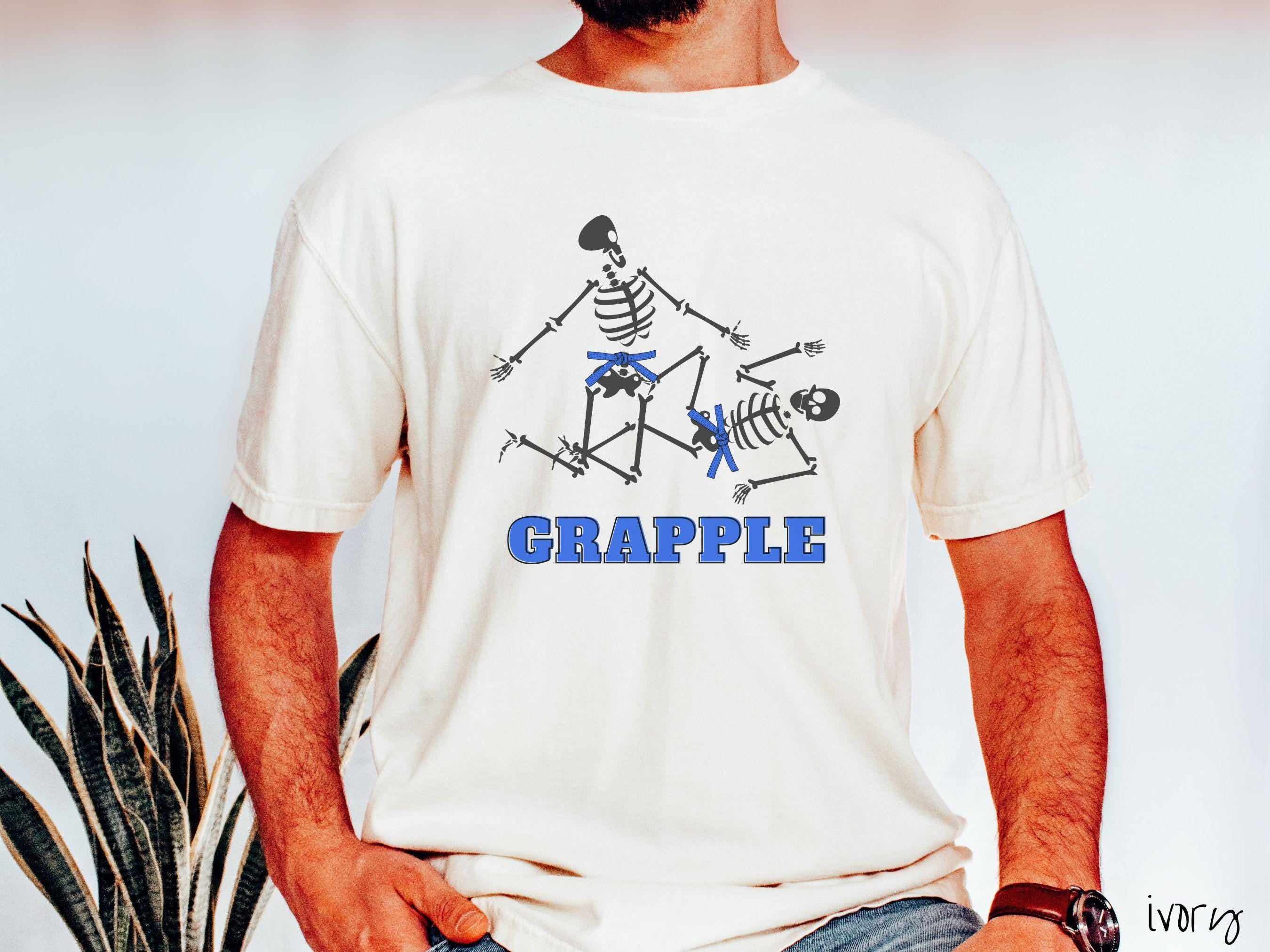 Blue Belt Skeleton Brazilian Jiu Jitsu Shirt, Gift for BJJ and MMA Lovers!