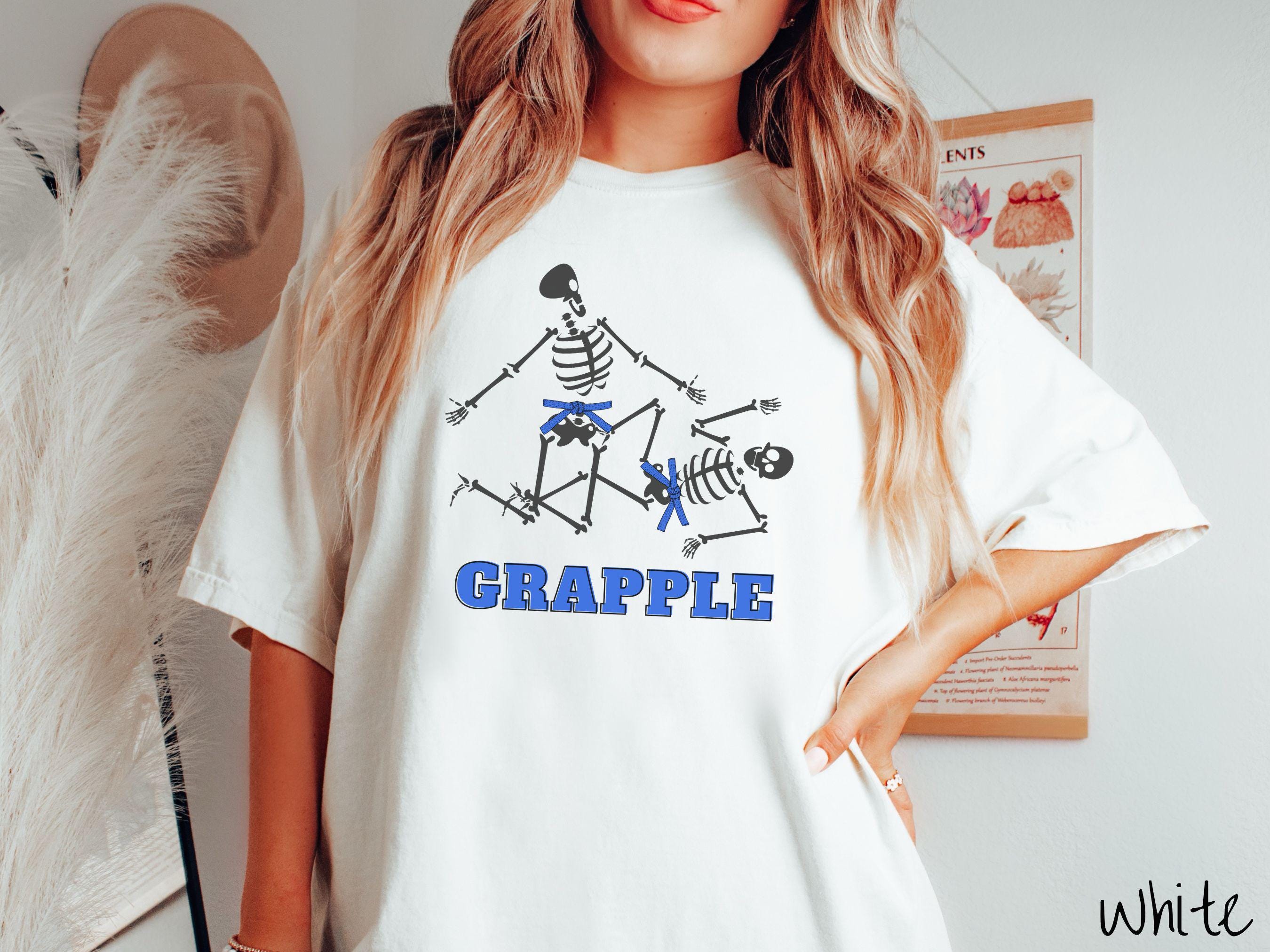 Blue Belt Skeleton Brazilian Jiu Jitsu Shirt, Gift for BJJ and MMA Lovers!