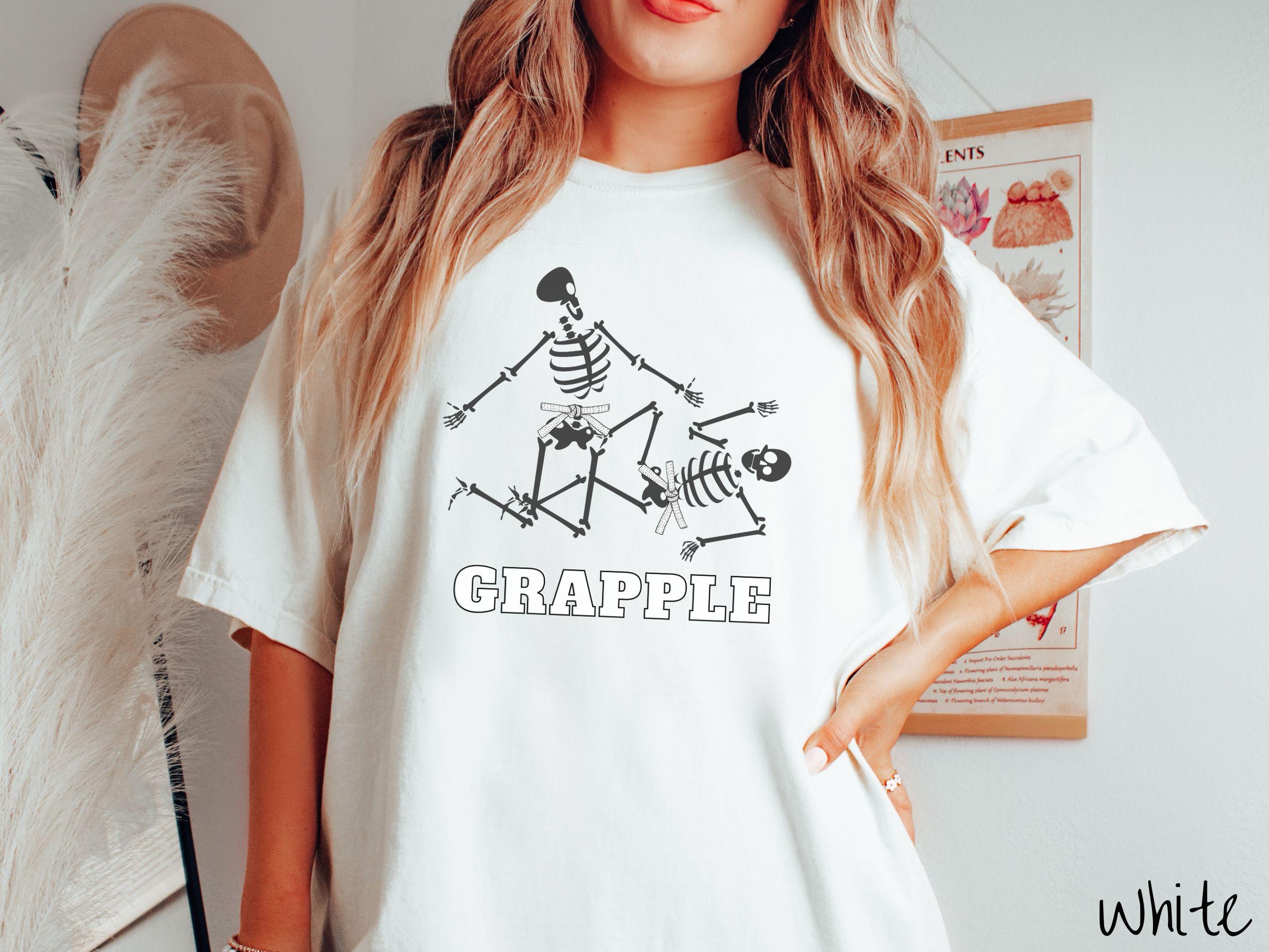 White Belt Skeleton Brazilian Jiu Jitsu Shirt, Gift for BJJ and MMA Lovers!