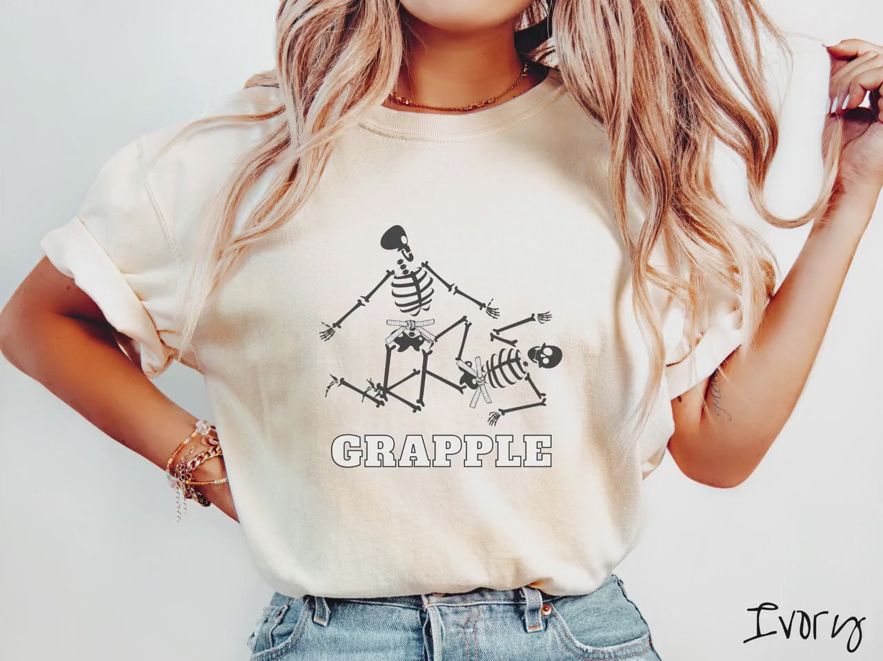 White Belt Skeleton Brazilian Jiu Jitsu Shirt, Gift for BJJ and MMA Lovers!